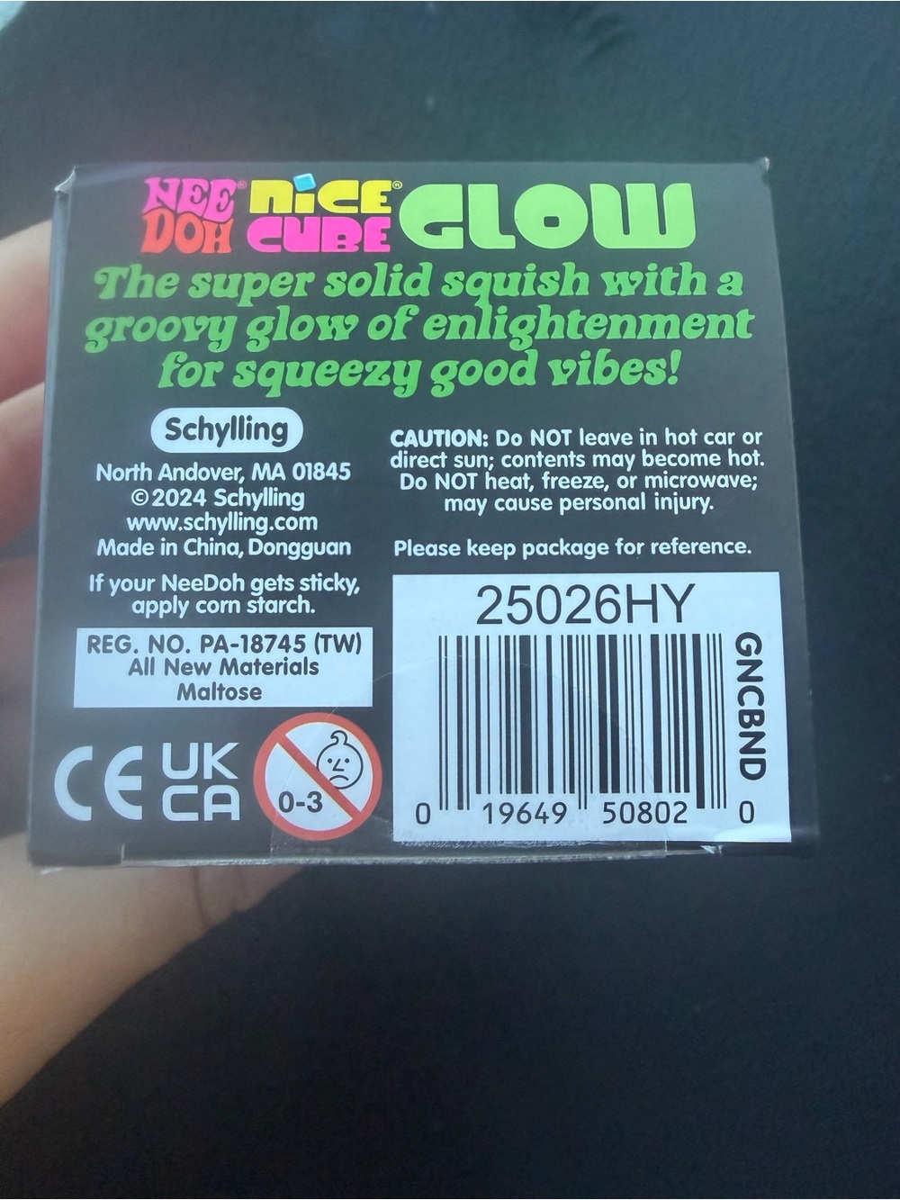 Needoh Nice Cube Glow Super Solid Squish - Bright Pink - Picture 3 of 3